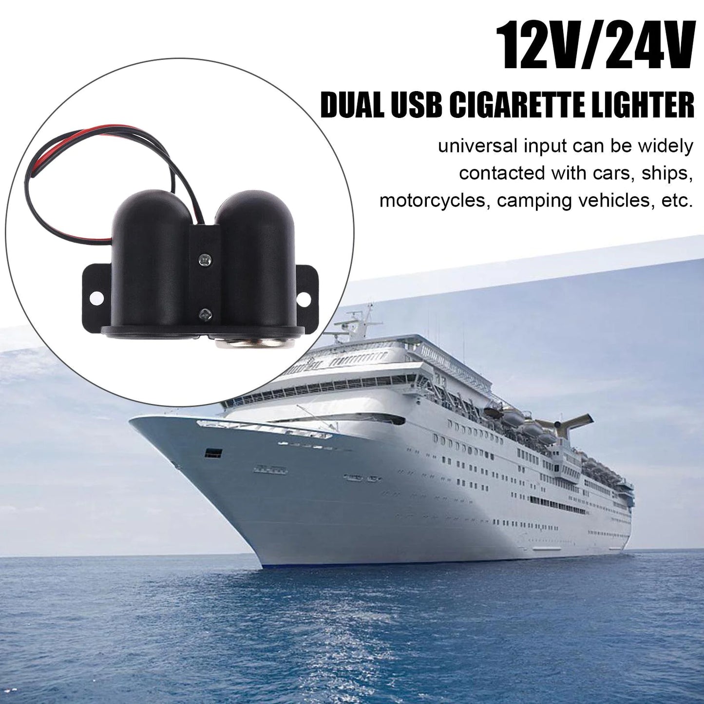 Car Cigarette Lighter Socket Splitter Dual USB Charger Power Adapter Outlet 12V by Anti Spier