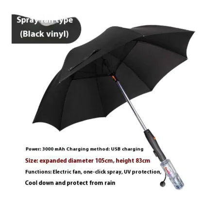 Cooling Spray Sun Umbrella With Fan And Sprinkler by Anti Spier