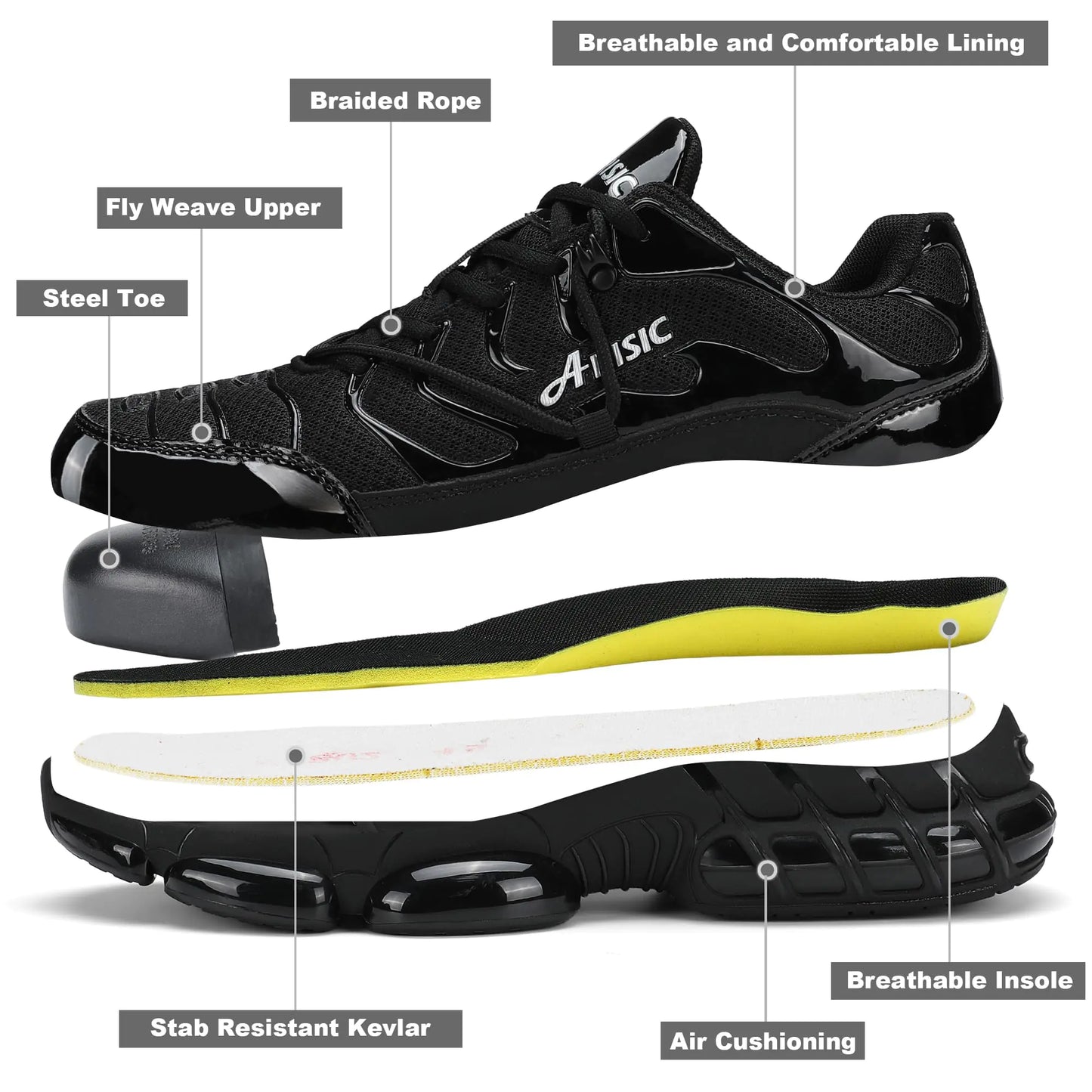 Steel Toe Shoes for Men Indestructible Work Shoes Lightweight Steel Toe Sneakers Women Non Slip Safety Shoes Puncture Proof Composite Toe Shoes Women 11 Women/9.5 Men Red by Anti Spier