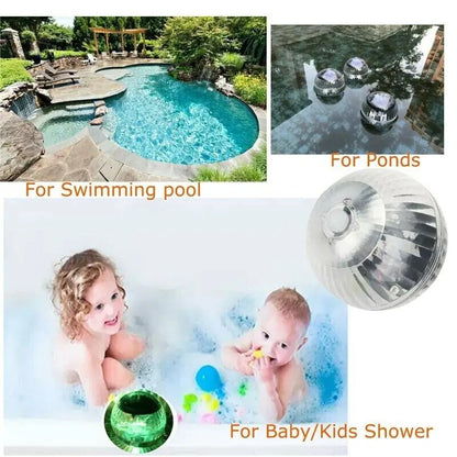 Outdoor Solar LED Floating Light Garden Pond Pool Lamp Rotating RGB Color Change by Anti Spier