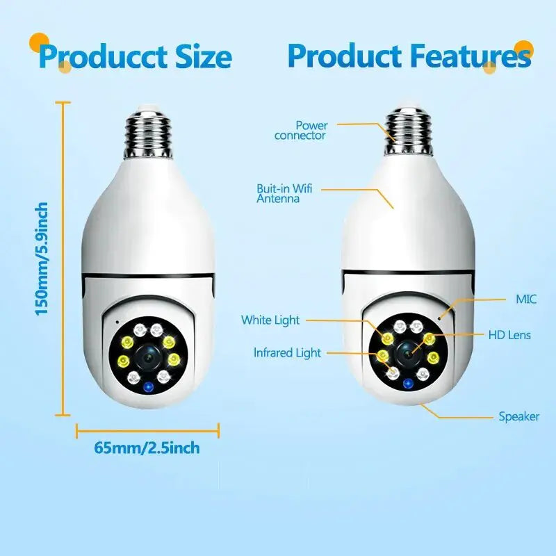 Smart 5G Surveillance Bulb: Full-Color Night Vision by Anti Spier