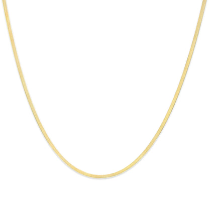 Unisex Solid 14K Gold 2.8mm Imperial Herringbone Chain Necklace by Anti Spier