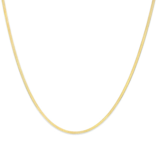 Unisex Solid 14K Gold 2.8mm Imperial Herringbone Chain Necklace by Anti Spier