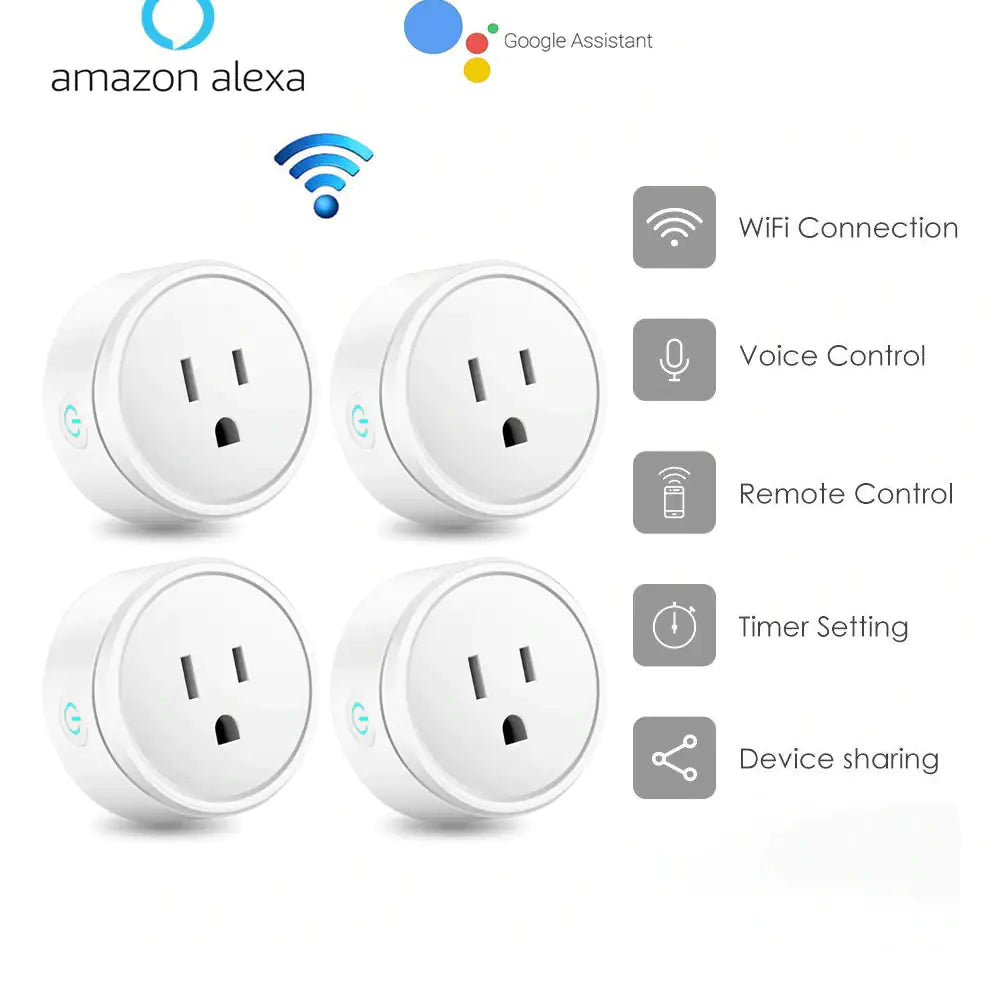 Smart Home Outlet Control By Google Home Assistant Or Amazon Alexa In Pack Of 2 Or 4 by Anti Spier