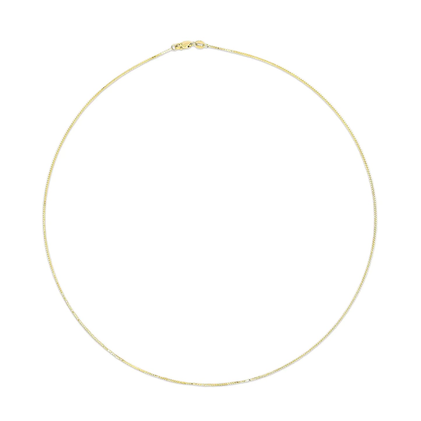 Unisex Solid 14K Gold 0.75mm Classic Box Chain Necklace by Anti Spier