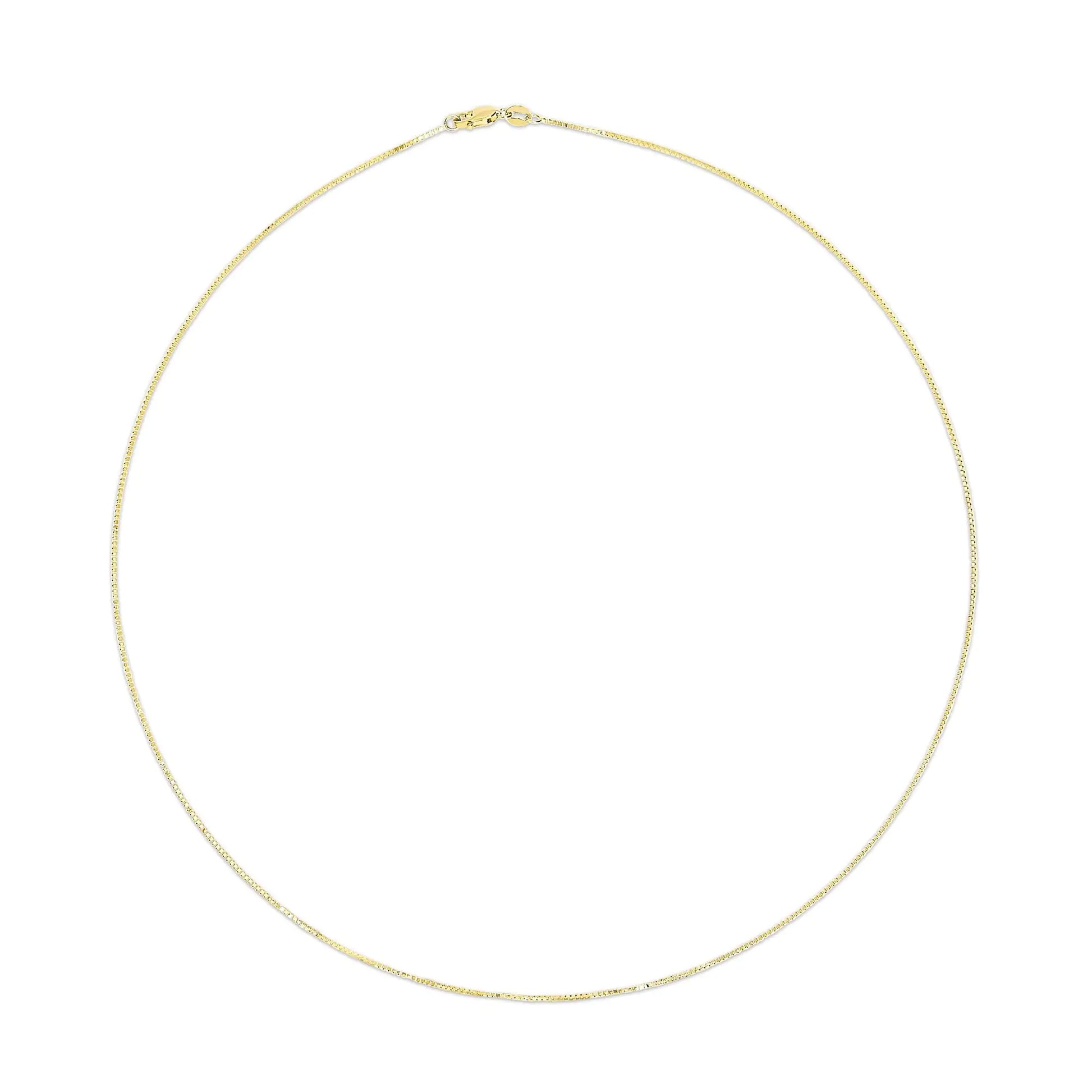 Unisex Solid 14K Gold 0.75mm Classic Box Chain Necklace by Anti Spier