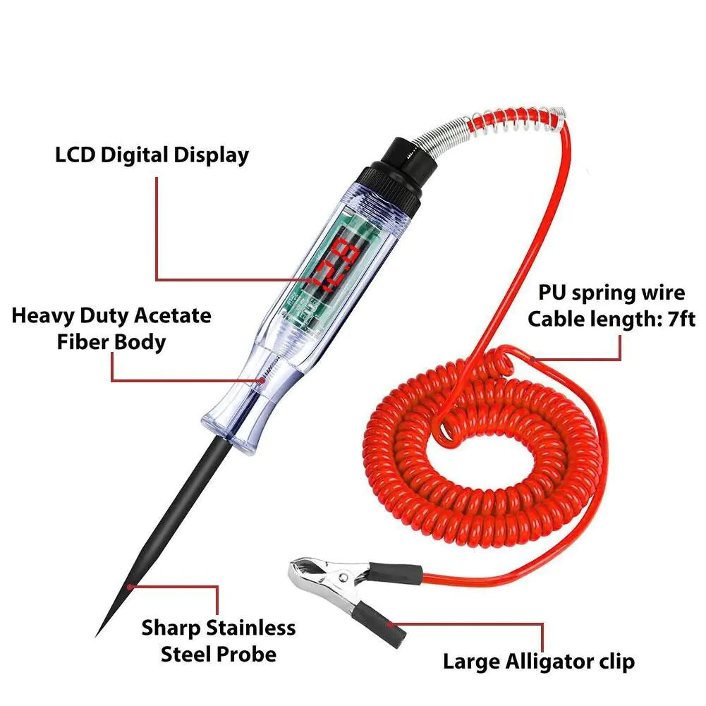 Digital Electric Voltage Circuit Tester Automotive Test Light Car Truck 6-24V US by Anti Spier
