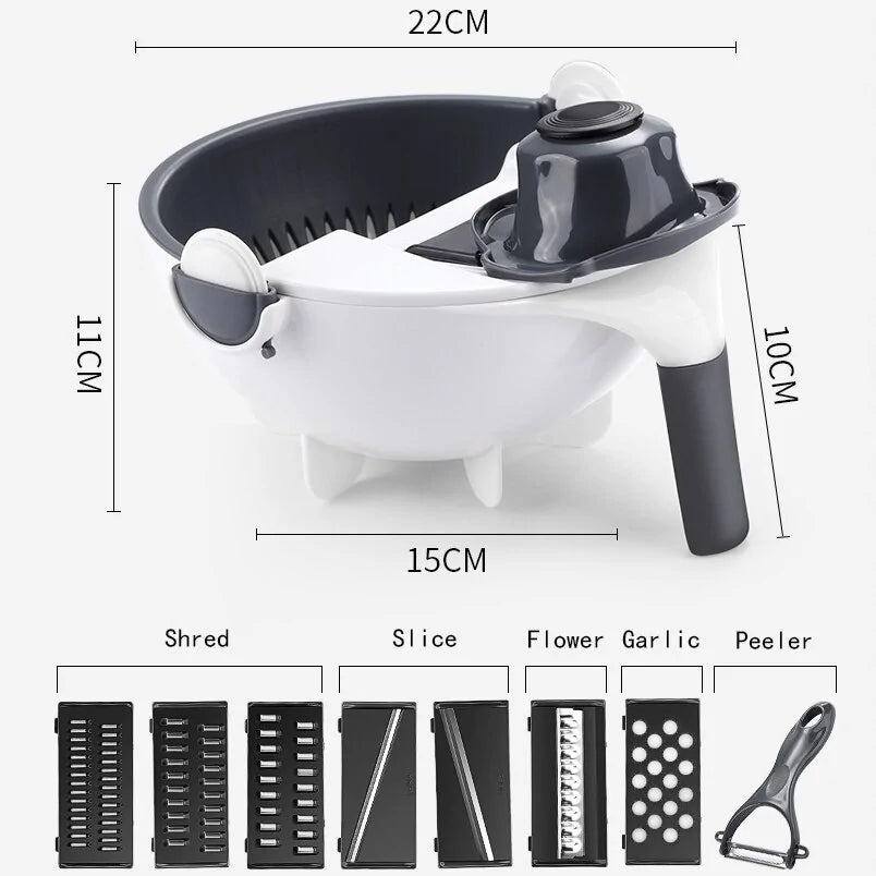 Magic Multifunctional Rotate Vegetable Cutter by Anti Spier