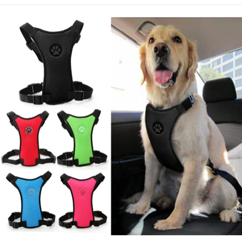 Dog supplies Breathable mesh chest straps Pet car safety chest back by Anti Spier