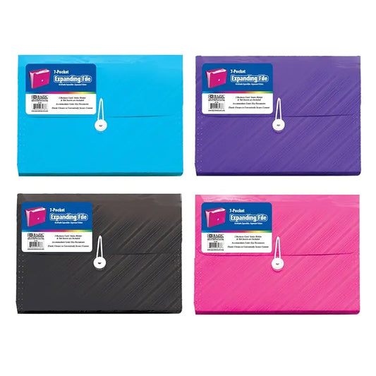 Translucent 7-Pocket Letter Size Poly Expanding File - 1pc Random Color by Anti Spier