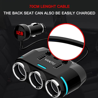 12V-24V Car splitter Cigarette Lighter Socket Plug Dual USB Charger Adapter by Anti Spier