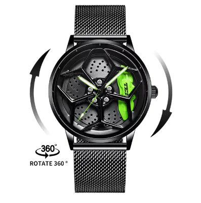 Car Wheel Hub Quartz Watch - Military Sport Design by Anti Spier