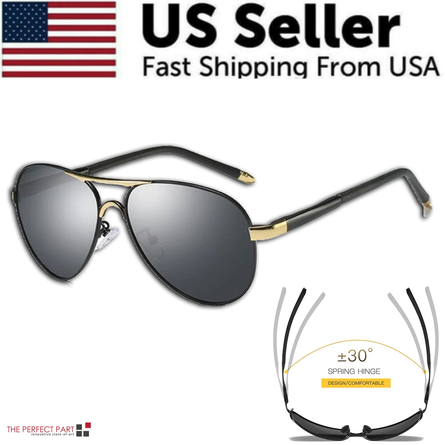 Mens Polarized Pilot Sunglasses Outdoor Driving UV400 Sun Glasses Sport Eyewear by Anti Spier
