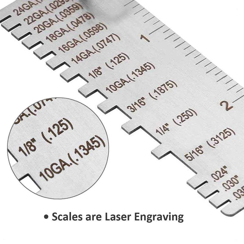 2PCS Thickness Gage Sheet Metal Gauge Measuring Tool Wire Gauge Stainless Steel by Anti Spier