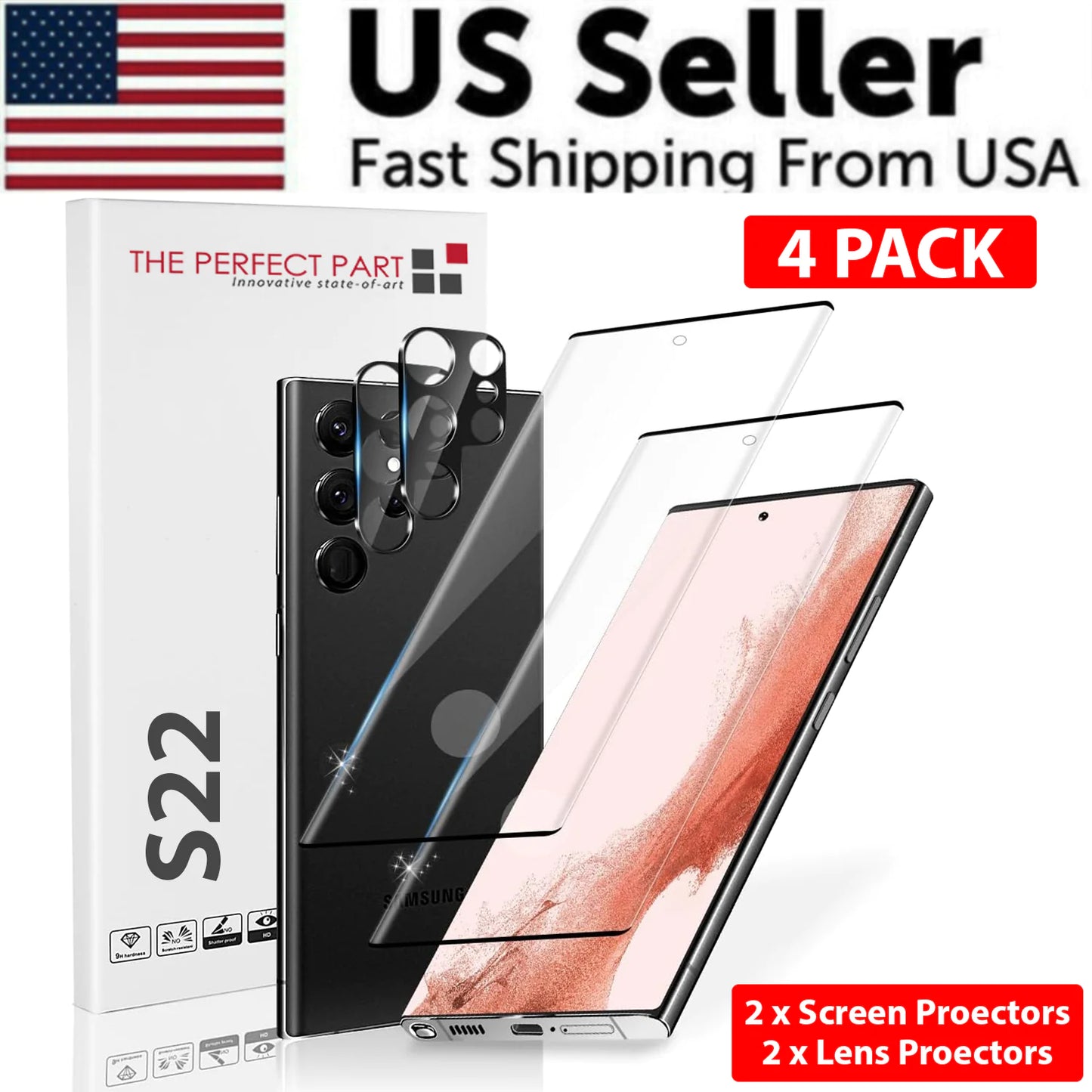 Tempered Glass Screen Protector Lens Hydrogel For Samsung S23 S22 Ultra Plus USA by Anti Spier