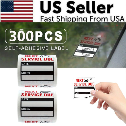 300 Oil Change Service Reminder Stickers Clear Window Lite Sticker Pack 2"x2" US by Anti Spier