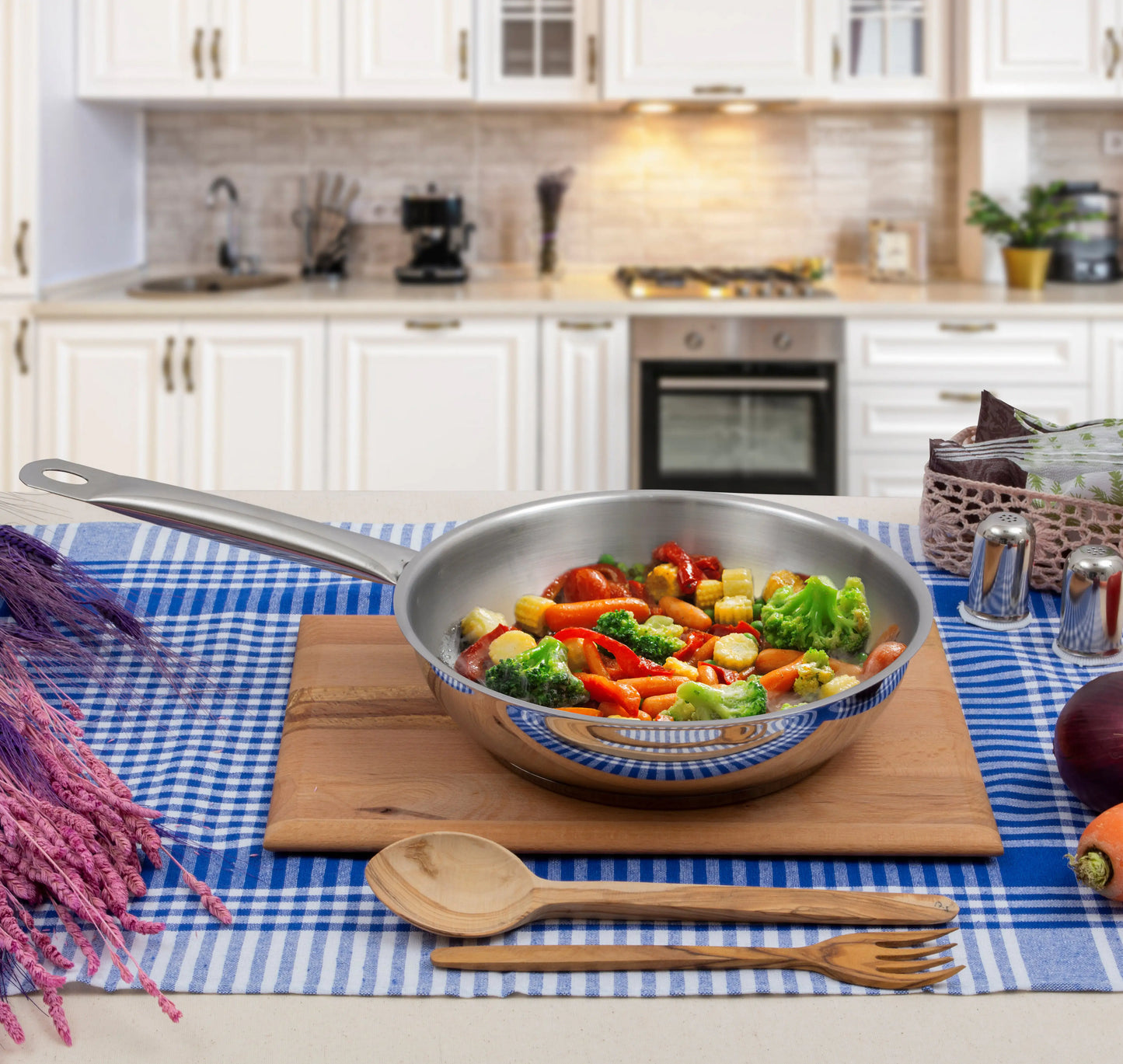 Serenk Modernist Stainless Steel Frying Pan 24 cm by Anti Spier