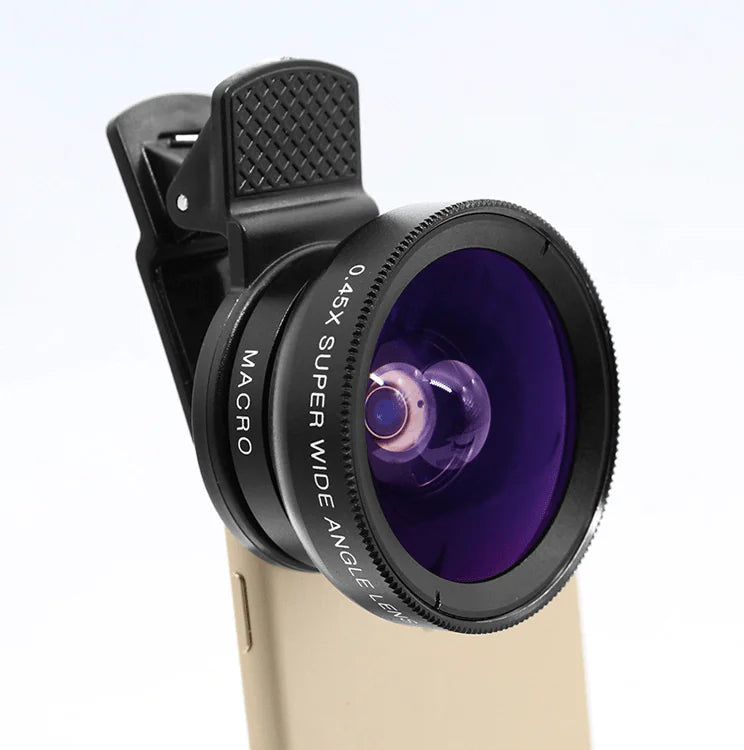 Smartphone 0.45X Super Wide Angle Lens with Macro Attachment by Anti Spier