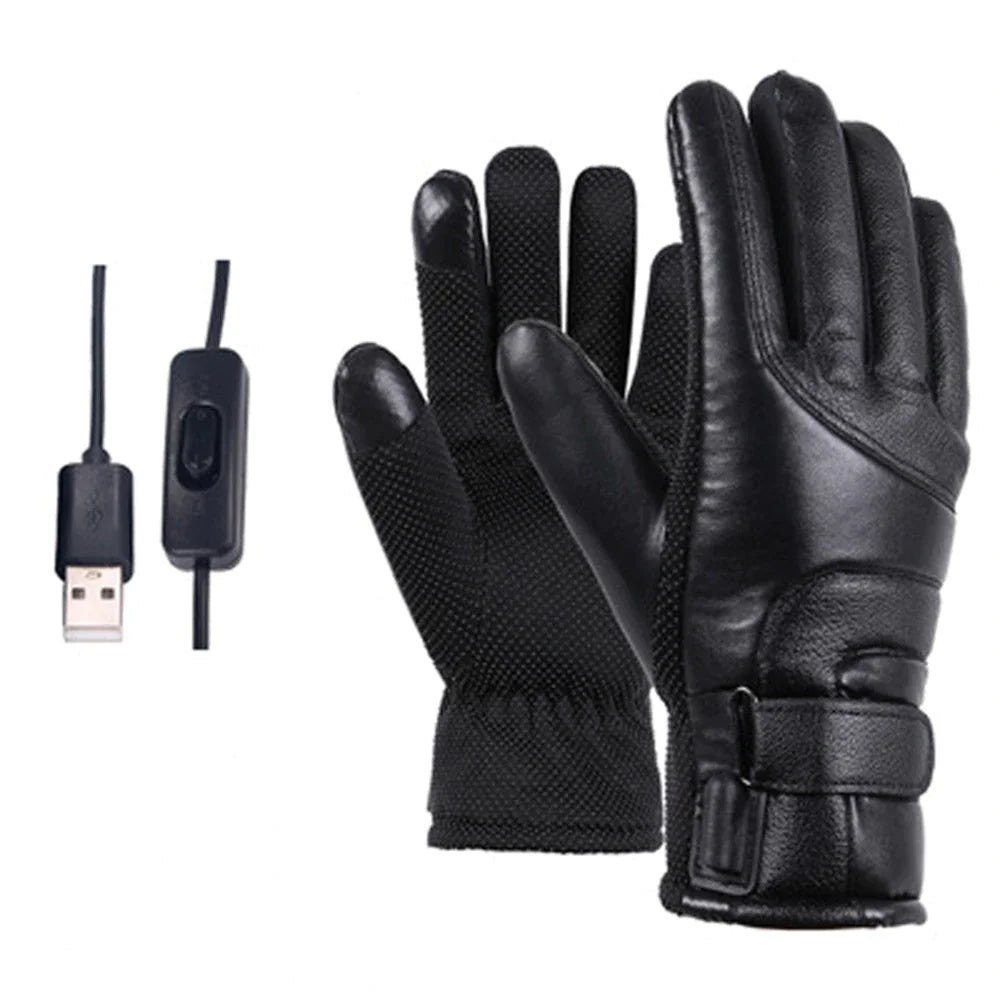 Electric USB Heated Gloves Winter Warming Thermal Ski Snow Hand Warm Windproof by Anti Spier