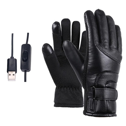 Electric USB Heated Gloves Winter Warming Thermal Ski Snow Hand Warm Windproof by Anti Spier