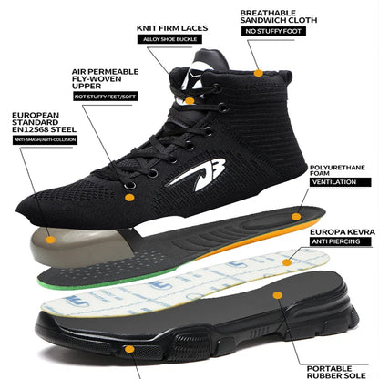 Men's Winter Safety Work Boots - Steel Toe Waterproof Insulated Construction Boots by Anti Spier