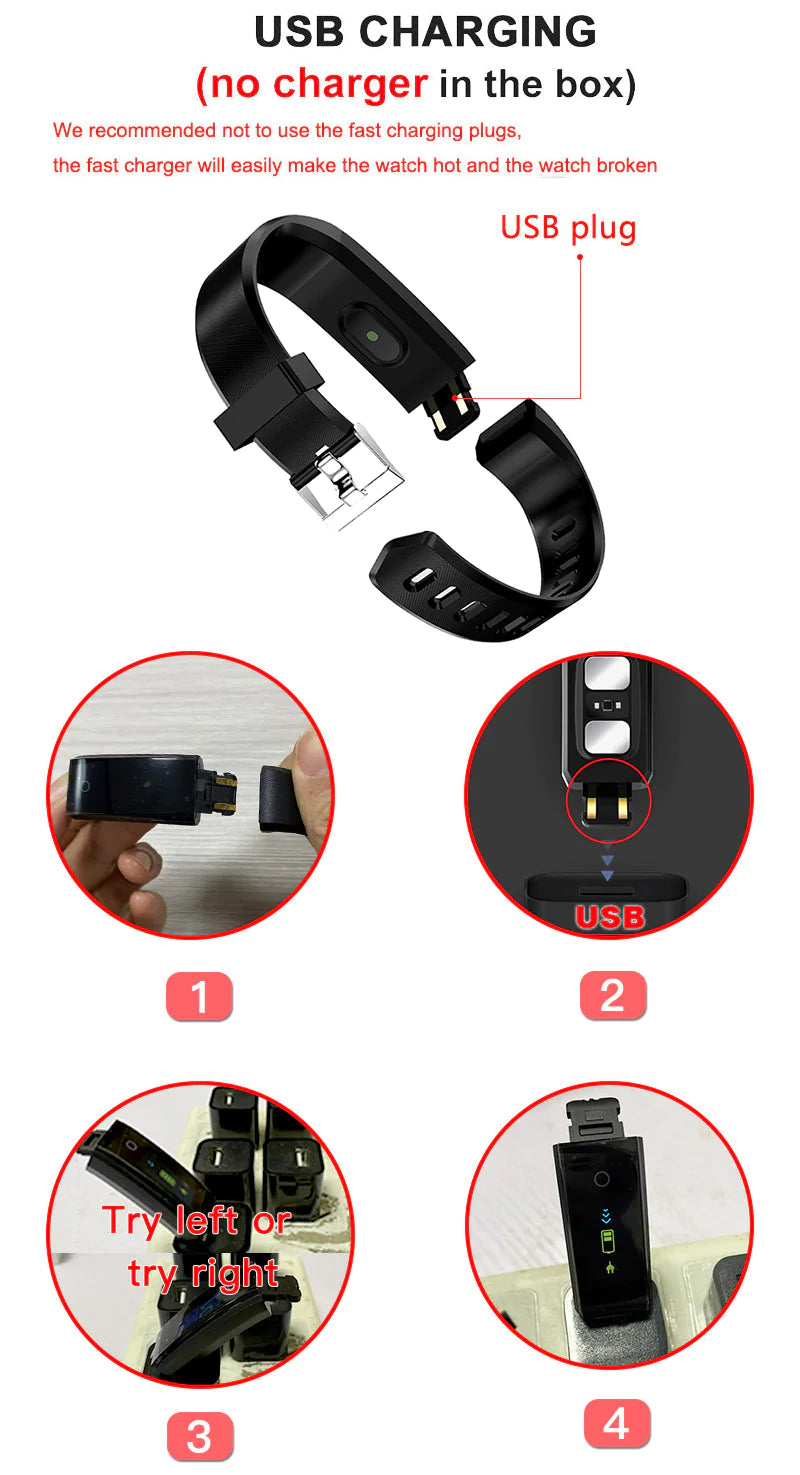 Fitness Smart Watch Activity Tracker Heart Rate For Women Men Oxygen BP Monitor by Anti Spier