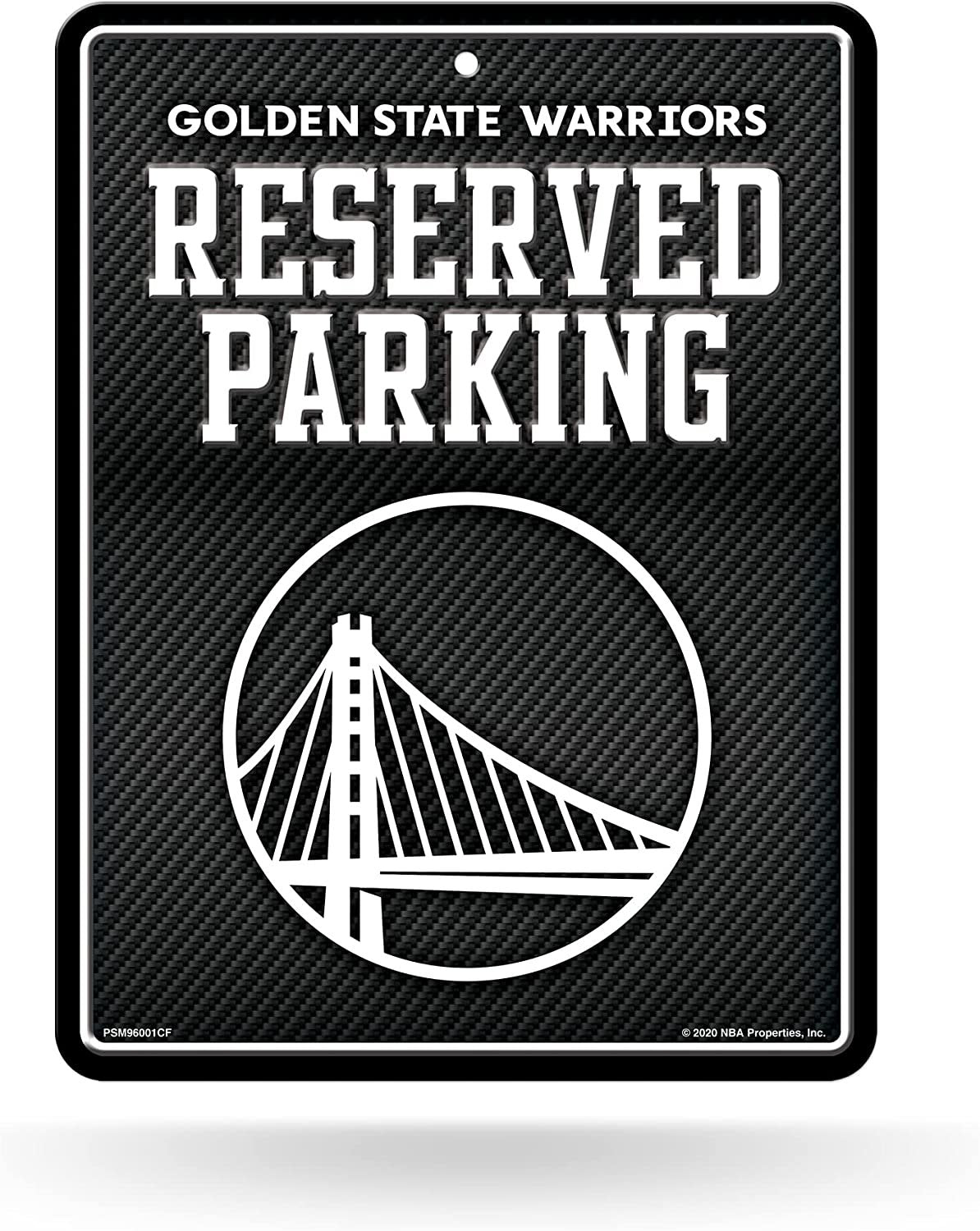Golden State Warriors Metal Parking Novelty Wall Sign 8.5 x 11 Inch Carbon Fiber Design by Fielders Choice