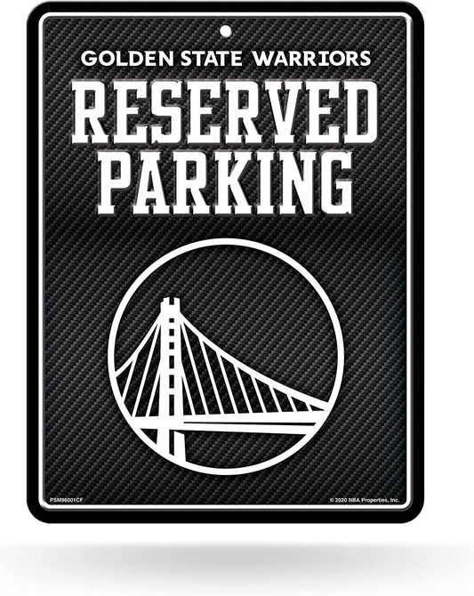 Golden State Warriors Metal Parking Novelty Wall Sign 8.5 x 11 Inch Carbon Fiber Design by Fielders Choice