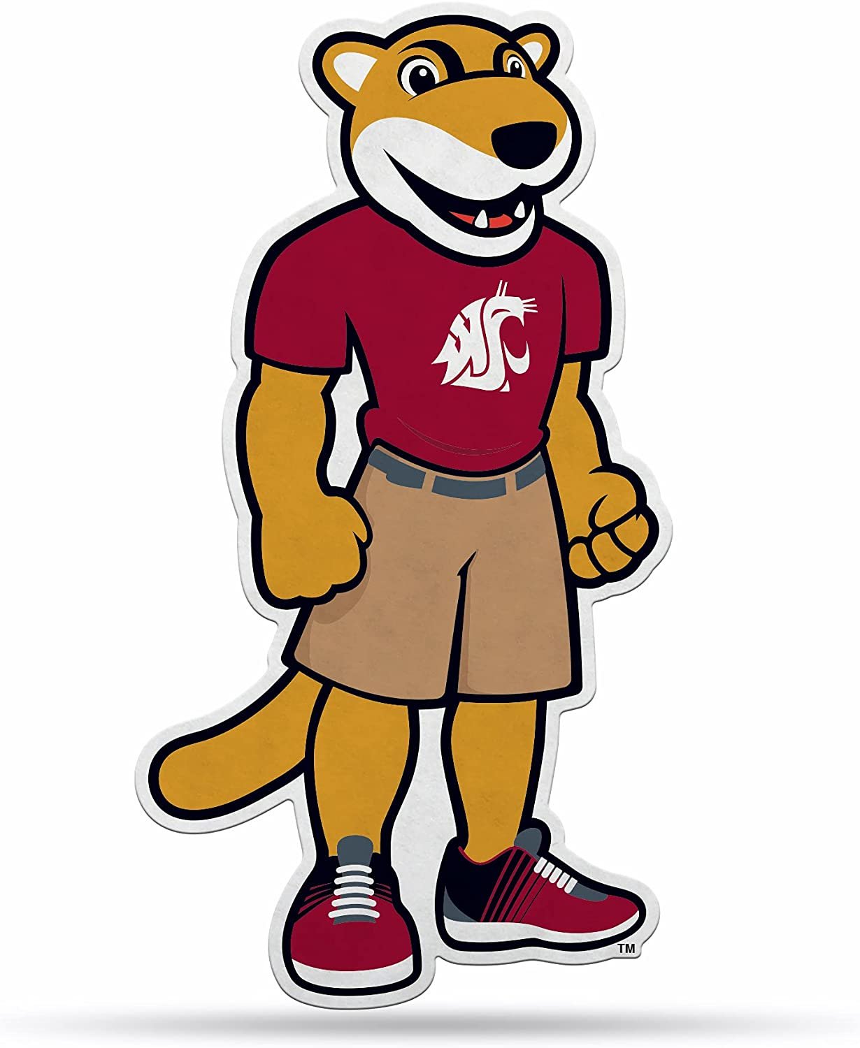 Washington State University Cougars Soft Felt Pennant, Mascot Design, 18 Inch, Easy To Hang by Fielders Choice