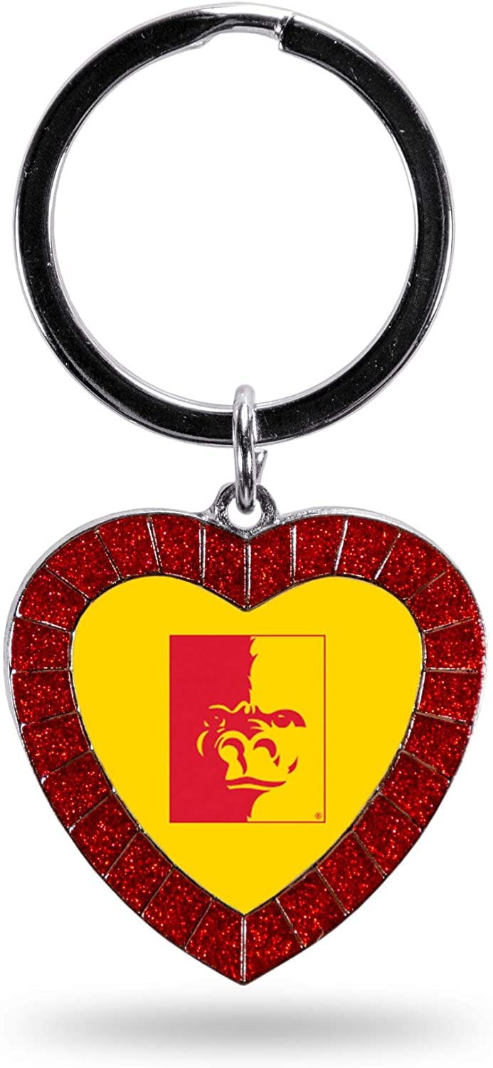 Pittsburgh State University Gorillas Keychain Color Rhinestone Heart by Fielders Choice