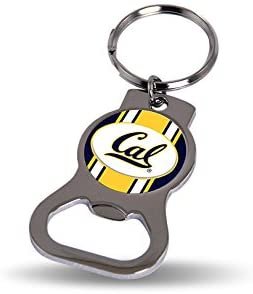 University of California Bears Cal Berkley Premium Solid Metal Bottle Opener Keychain, Silver Key Ring, Team Logo by Fielders Choice