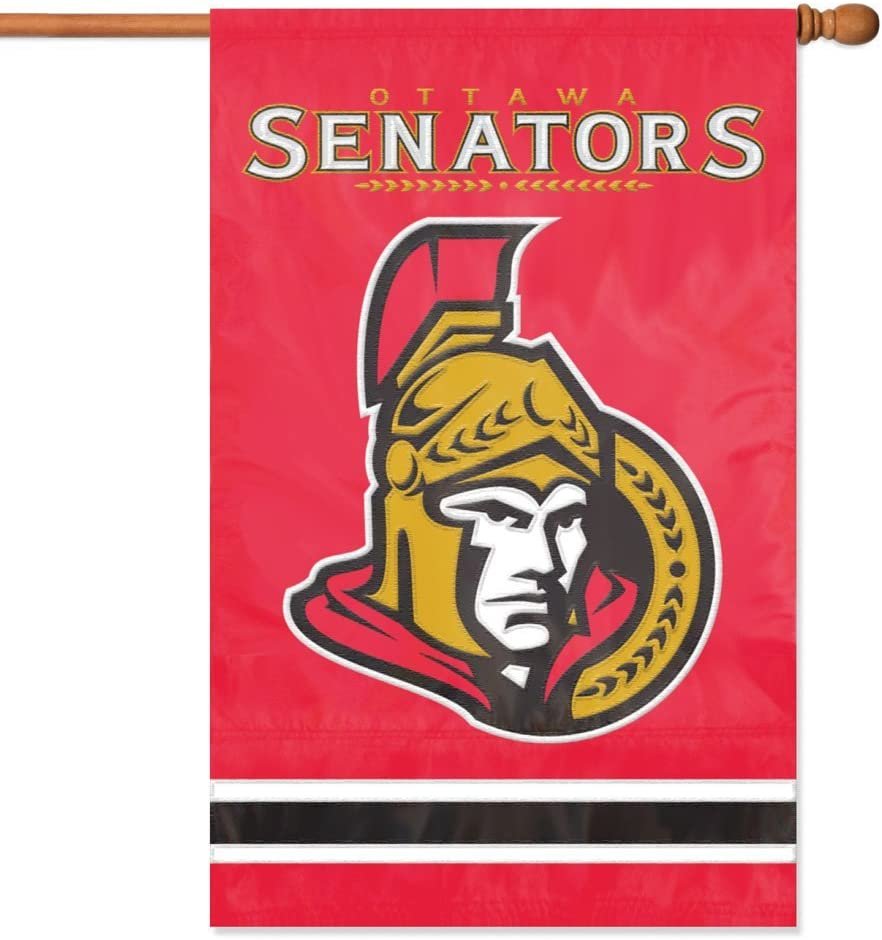 Ottawa Senators Premium Double Sided Banner Flag Applique Embroidered 28x44 Inches by Fielders Choice