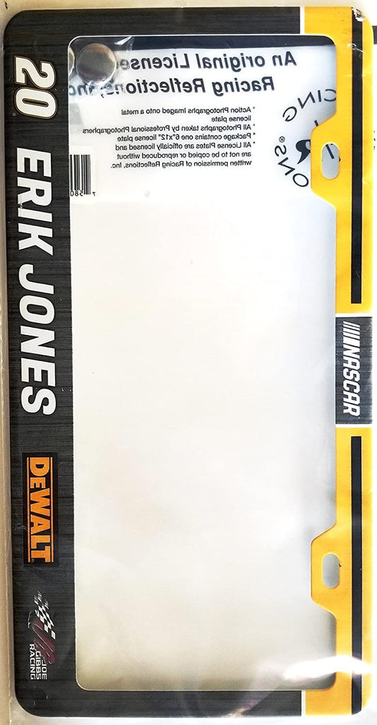 RR Erik Jones #20 Metal License Plate Chrome Tag Frame Cover Nascar Racing by Fielders Choice