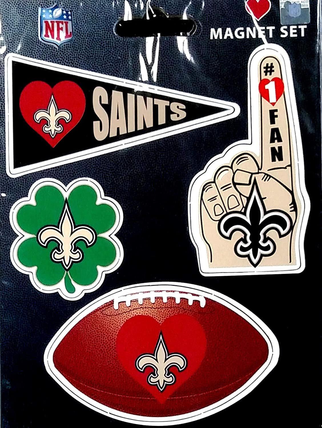 New Orleans Saints Set of 4 Magnet Set Refrigerator Heavy Duty Home Indoor Football by Fielders Choice
