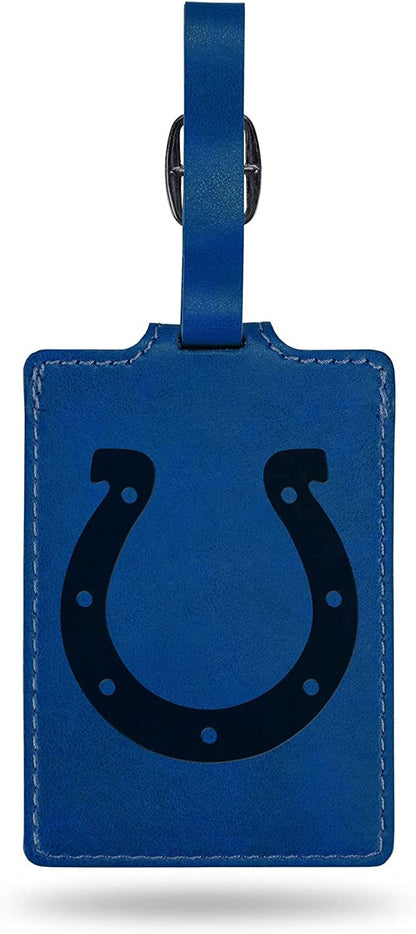Indianapolis Colts Luggage Bag Tag Laser Engraved Ultra Suede Includes ID Card by Fielders Choice