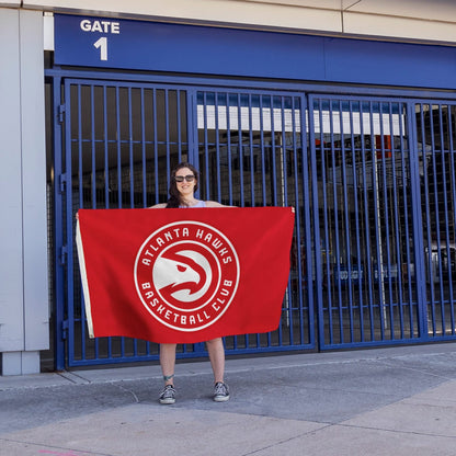 Atlanta Hawks Premium 3x5 Feet Flag Banner, Logo Design, Metal Grommets, Outdoor Use, Single Sided by Fielders Choice