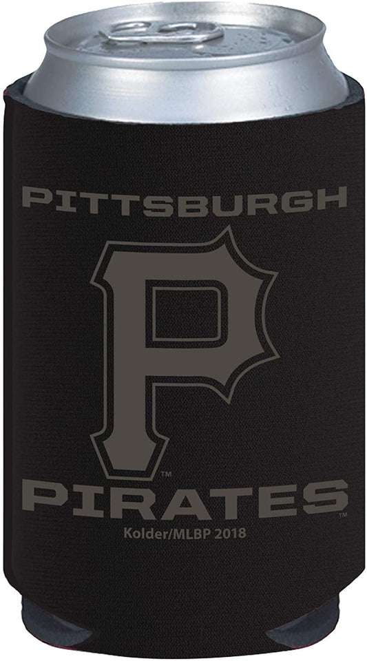 Pittsburgh Pirates 2-Pack Tonal Black Design 12oz CAN Neoprene Beverage Insulator Holder Cooler Baseball by Fielders Choice
