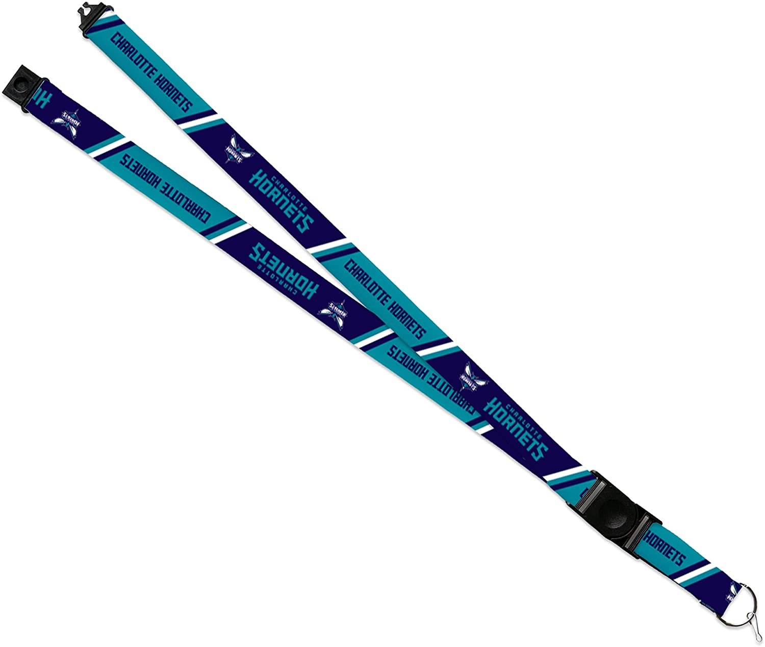 Charlotte Hornets Premium Lanyard Keychain 18 Inch Button Clip Safety Breakaway by Fielders Choice