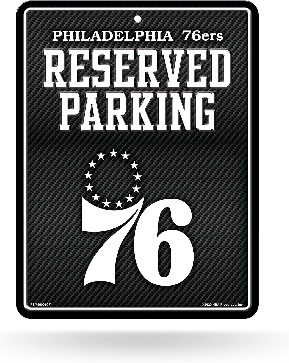 Philadelphia 76ers Metal Parking Novelty Wall Sign 8.5 x 11 Inch Carbon Fiber Design by Fielders Choice