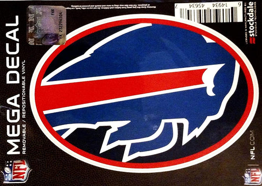 Buffalo Bills 5 Inch Sticker Decal, Mega Logo Design, Flat Vinyl, Full Adhesive Backing by Fielders Choice
