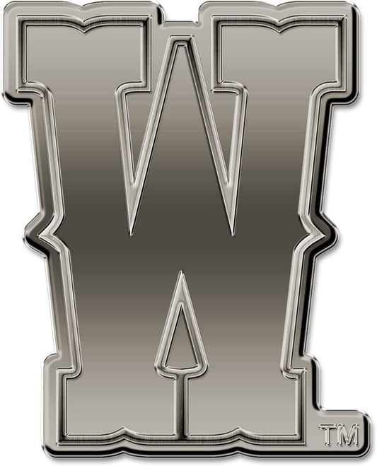 University of Wyoming Cowboys Solid Metal Auto Emblem Antique Nickel for Car/Truck/SUV by Fielders Choice