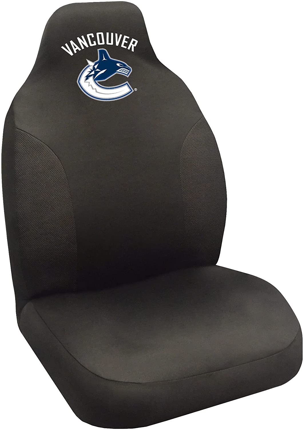 FANMATS Vancouver Canucks Seat Cover Black Embroidered Bucket Seat Elastic by Fielders Choice
