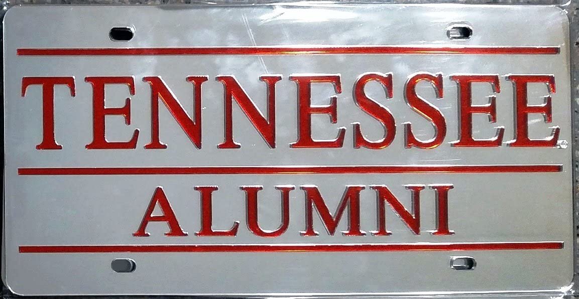 University of Tennessee Volunteers Alumni Premium Laser Cut Tag License Plate, Mirrored Acrylic, Inlaid, 12x6 Inch by Fielders Choice