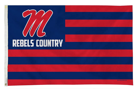 University of Mississippi Ole Miss Rebels Premium 3x5 Feet Flag Banner, Country Design, Metal Grommets, Outdoor Use, Single Sided by Fielders Choice
