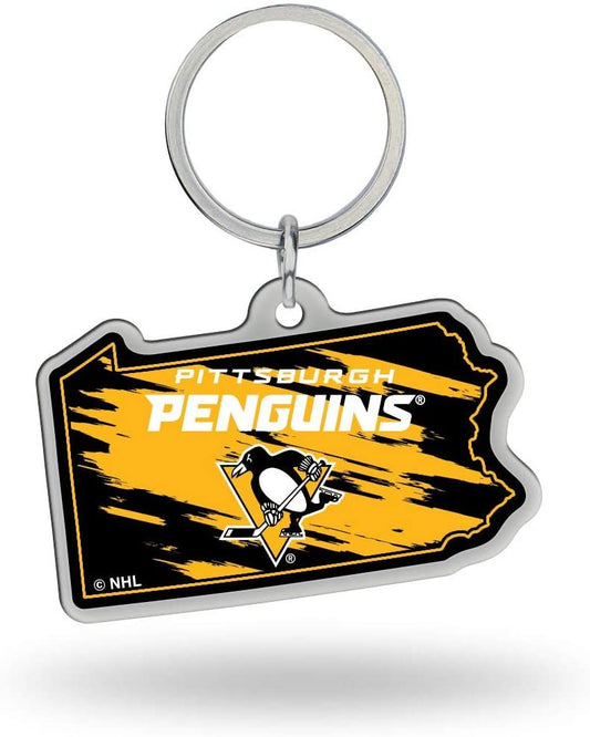 NHL Pittsburgh Penguins State Shape Keychain by Fielders Choice