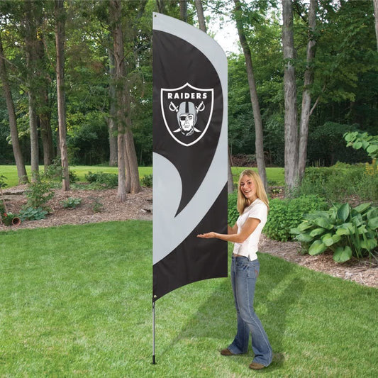 Las Vegas Raiders Tall Team Flag Tailgating Flag Kit 8.5 x 2.5 feet with Pole by Fielders Choice
