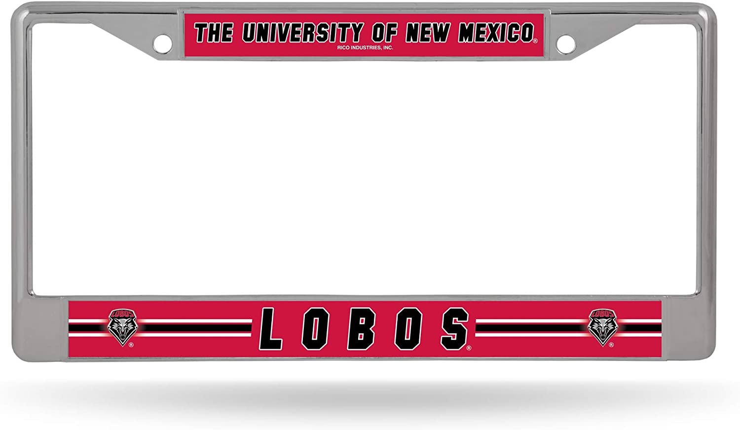 University of New Mexico Lobos Premium Metal License License Plate Frame Chrome Tag Cover, 12x6 Inch by Fielders Choice