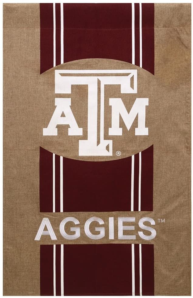 Texas A&M University Aggies Premium Double Sided Banner House Flag, Burlap Design, 28x44 Inch by Fielders Choice