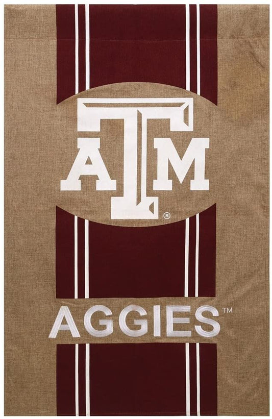 Texas A&M University Aggies Premium Double Sided Banner House Flag, Burlap Design, 28x44 Inch by Fielders Choice