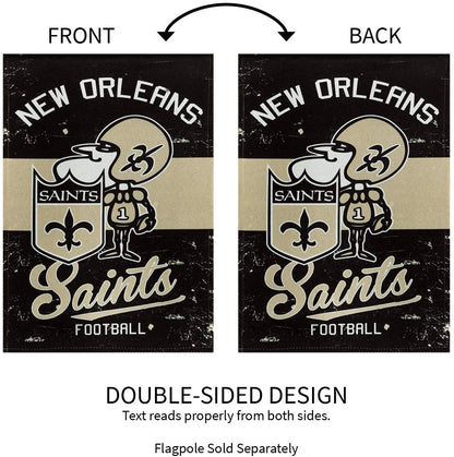New Orleans Saints Premium House Flag Banner, Double Sided, Retro Vintage Style, Linen, 28x44 Inch by Fielders Choice